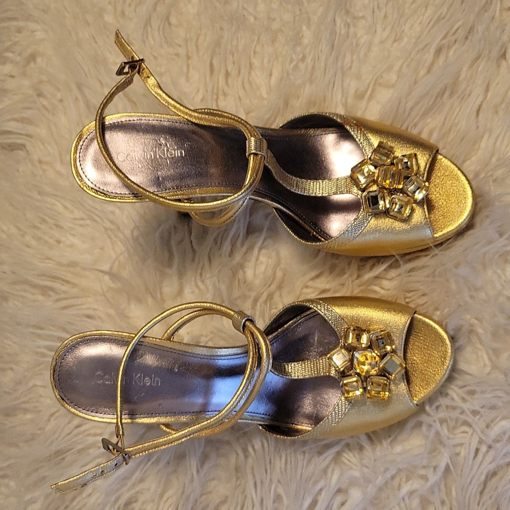 Calvin Klein High Heels Metallic Hold 5"